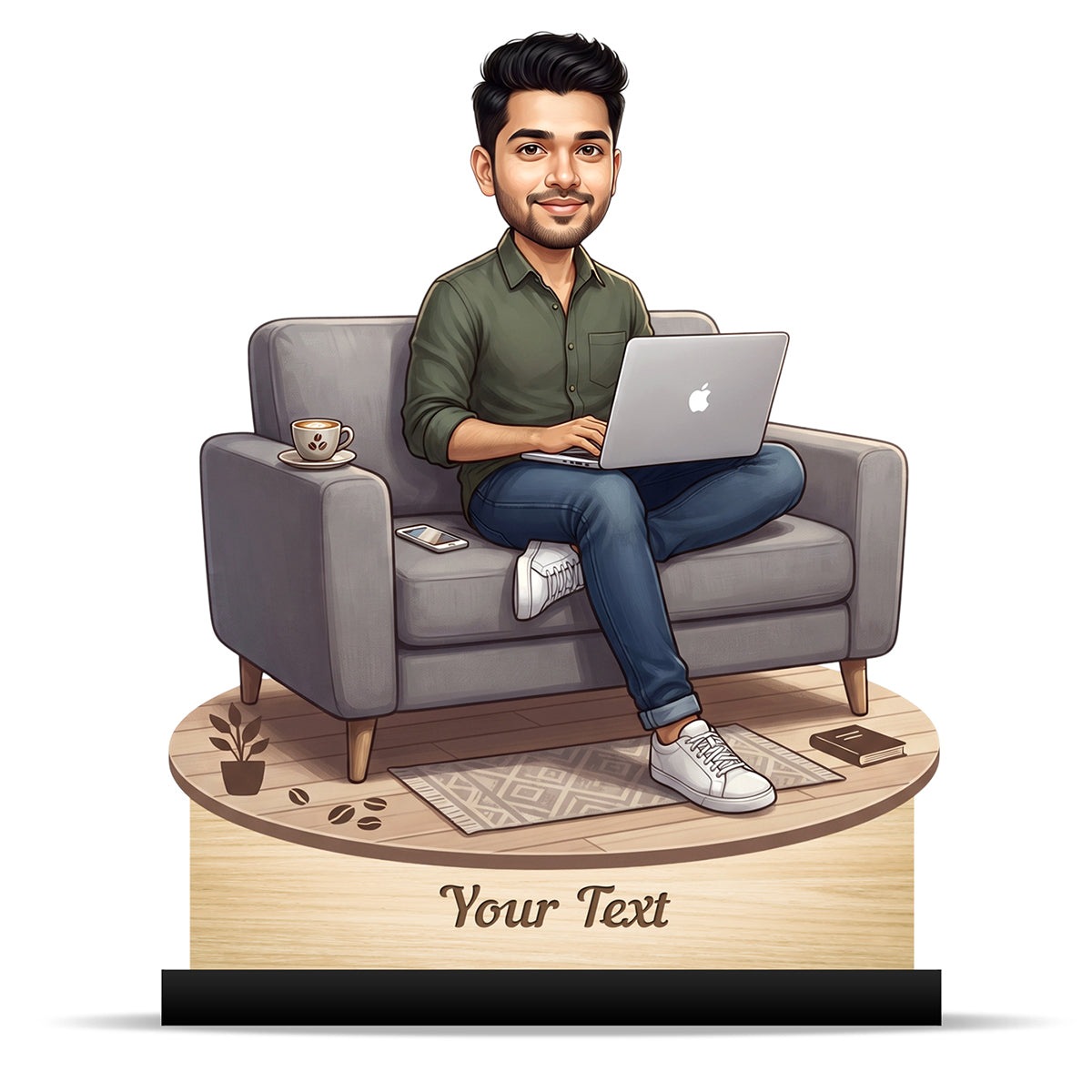 Personalized Male Work From Home Caricature C1107
