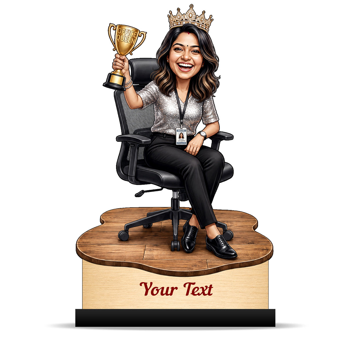 Personalized Achievement Award Female Caricature C946