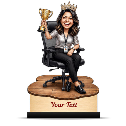 Personalized Achievement Award Female Caricature C946