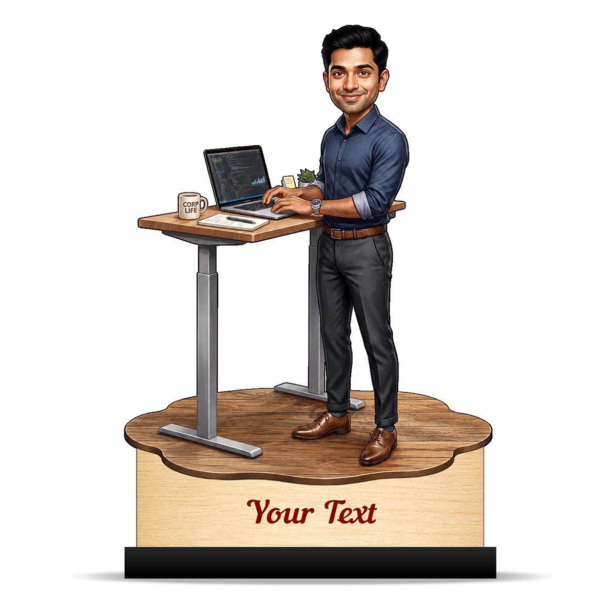 Personalized Corporate Office Male Employee Caricature C913