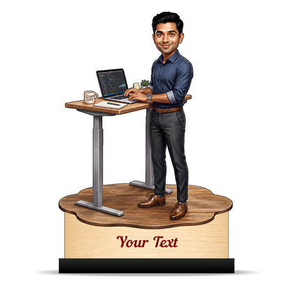 Personalized Corporate Office Male Employee Caricature C913