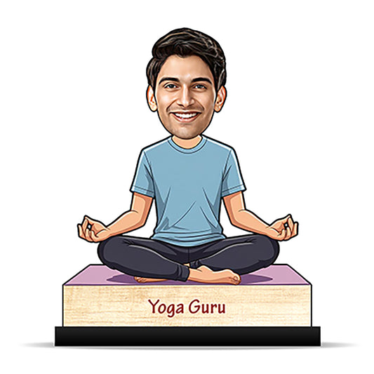 Yoga Meditation male Caricature C411