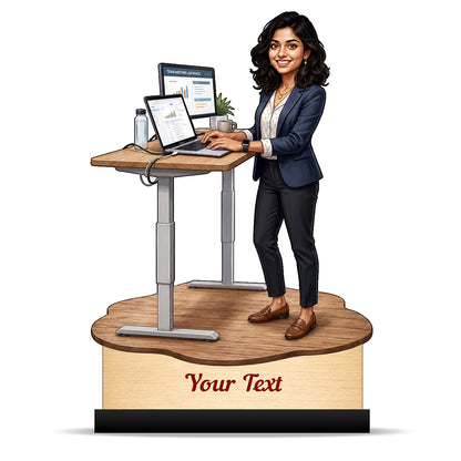 Personalized Corporate Office Female Employee Caricature C887