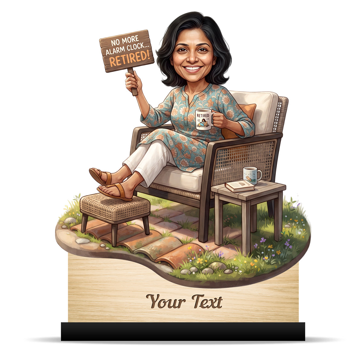 Personalized Female Retirement Caricature C1079