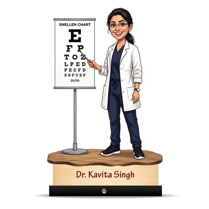 Ophthalmologist Doctor Female eye Doctor Caricature C556
