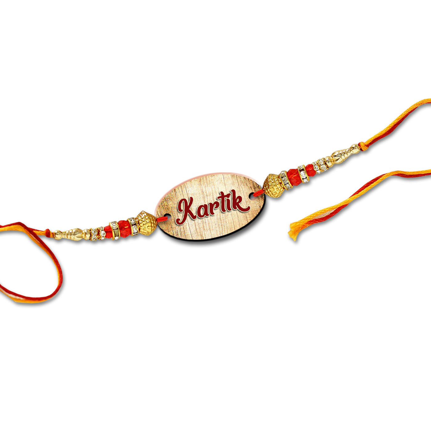 Oval Shape Photo Rakhi with Name R022