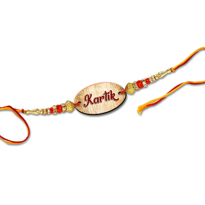 Oval Shape Photo Rakhi with Name R022