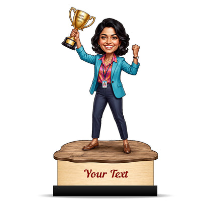 Personalized Achievement Award Female Caricature C942