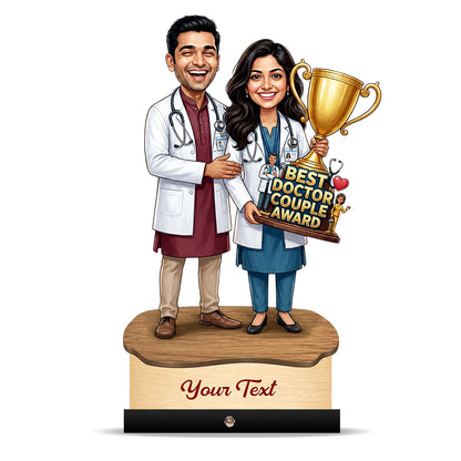 Couple Doctor with Award Caricature C607