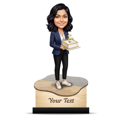 Personalized Work Anniversary Female Caricature C1116