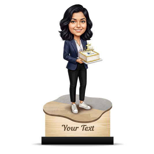 Personalized Work Anniversary Female Caricature C1116