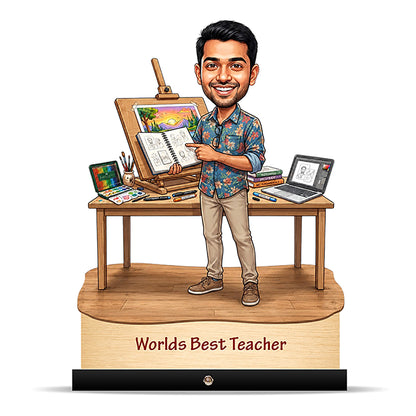 Worlds Best Art & Drawing Teacher Caricature C540
