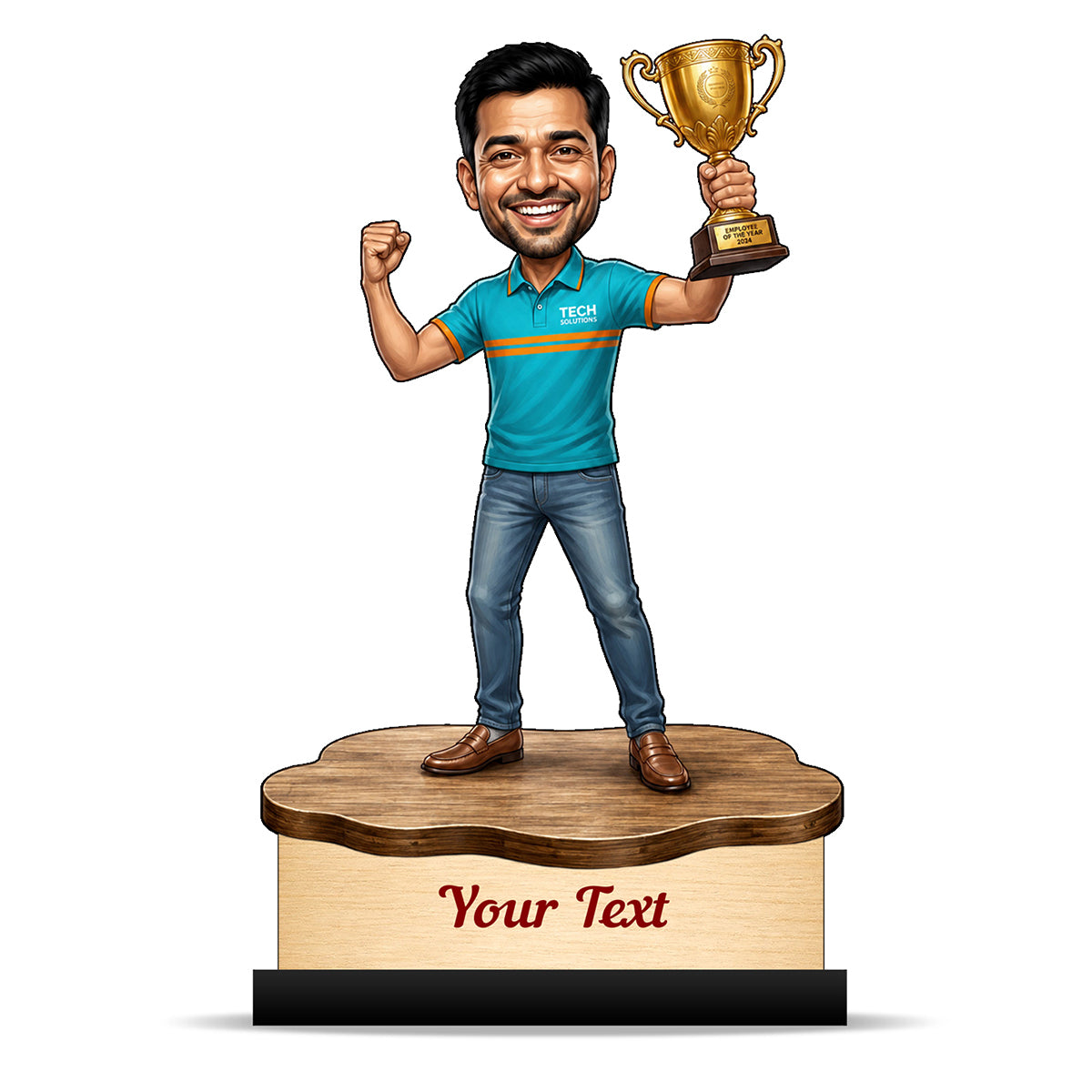 Personalized Achievement Award Male Caricature C954