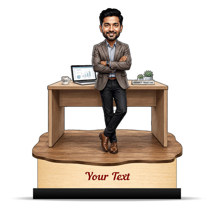 Personalized Corporate Office Male Employee Caricature C923