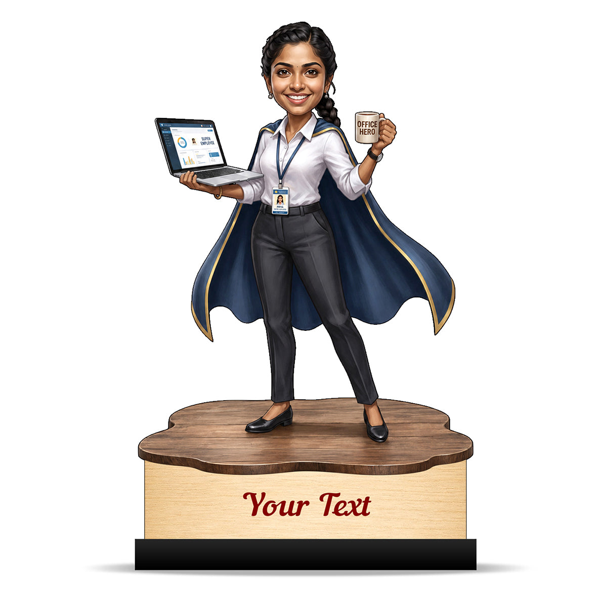 Personalized Corporate Office Female Employee Caricature C870