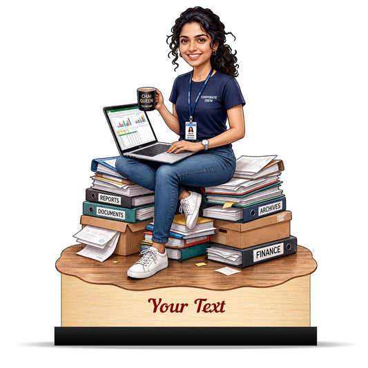 Personalized Corporate Office Female Employee Caricature C880