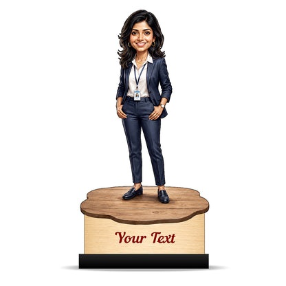Personalized Corporate Office Female Employee Caricature C884