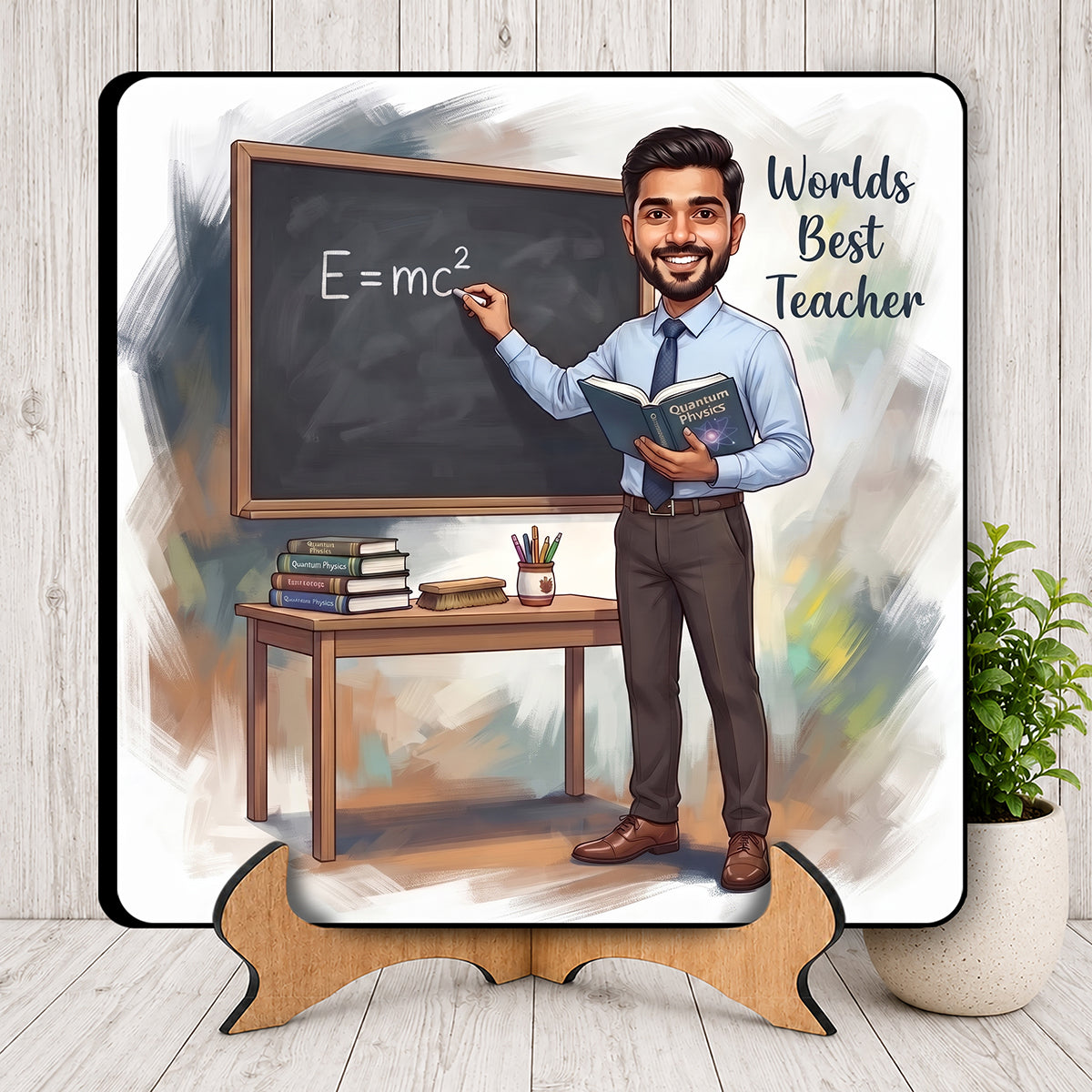 Worlds Best Teacher Caricature Frame CF05