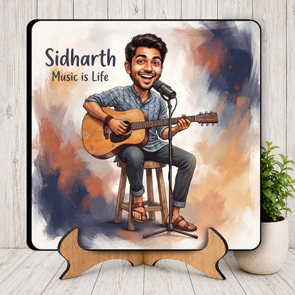 Boy with Guitar Caricature Frame CF06