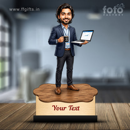 Personalized Corporate Office Male Employee Caricature C897