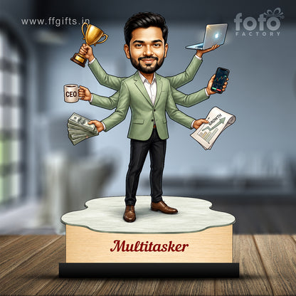 Personalized Multitasker Male Caricature C970