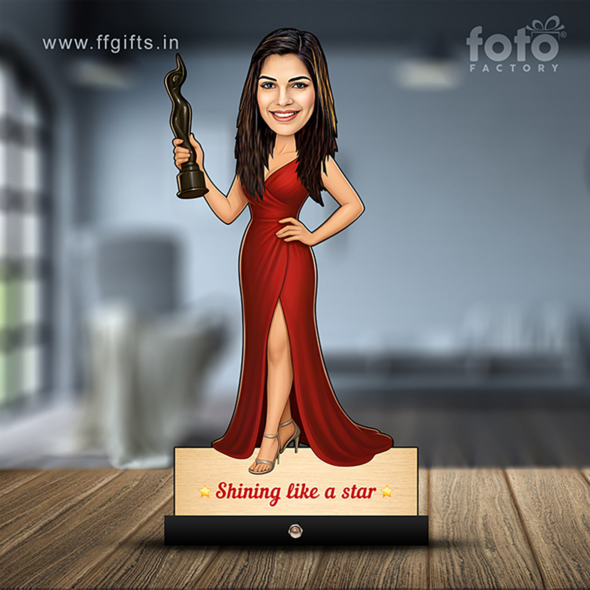 Girl With Trophy Award Caricature C452