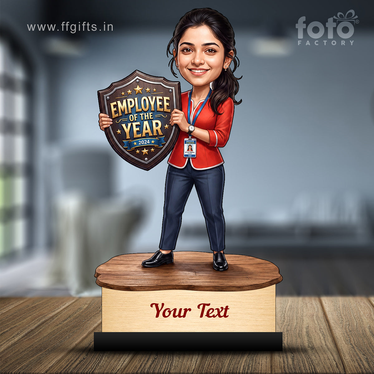 Personalized Achievement Award Female Caricature C943