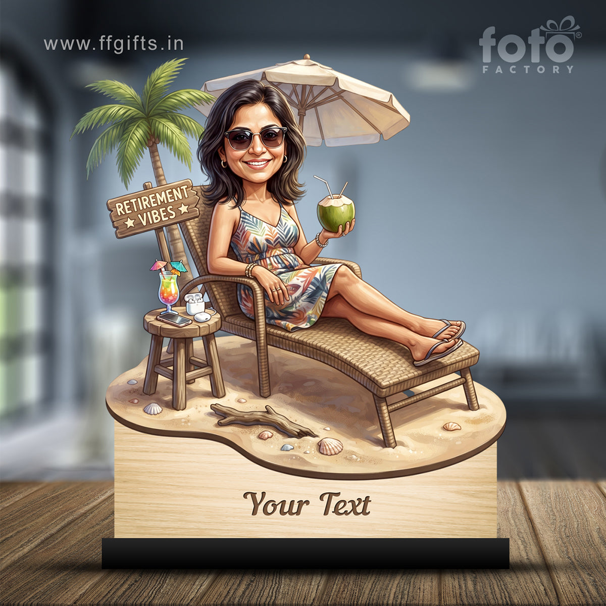 Personalized Female Retirement Caricature C1077