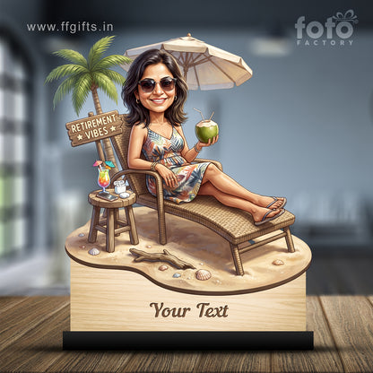 Personalized Female Retirement Caricature C1077
