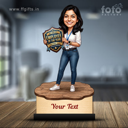 Personalized Achievement Award Female Caricature C934