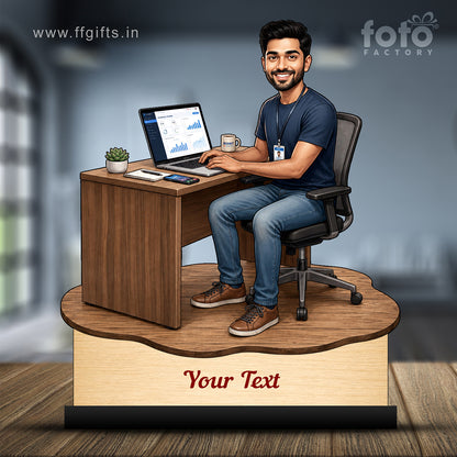 Personalized Corporate Office Male Employee Caricature C899