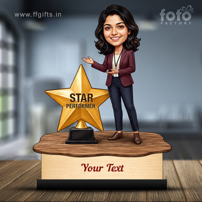 Personalized Achievement Award Female Caricature C938