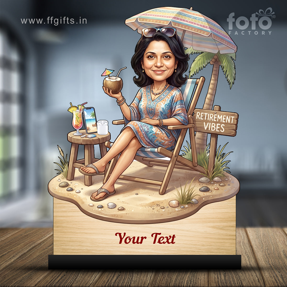 Personalized Female Retirement Caricature C1061