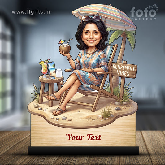 Personalized Female Retirement Caricature C1061
