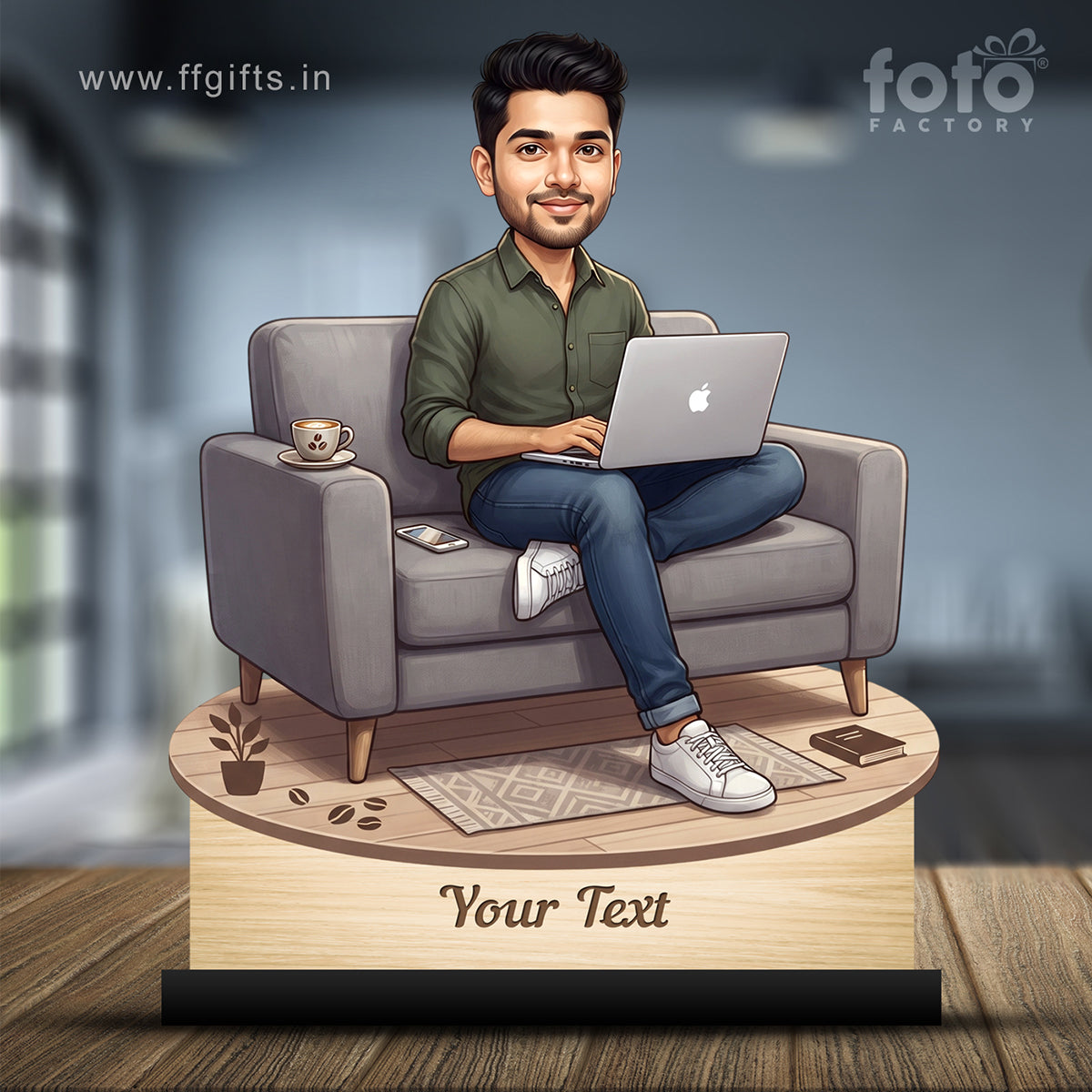 Personalized Male Work From Home Caricature C1107