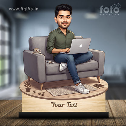 Personalized Male Work From Home Caricature C1107