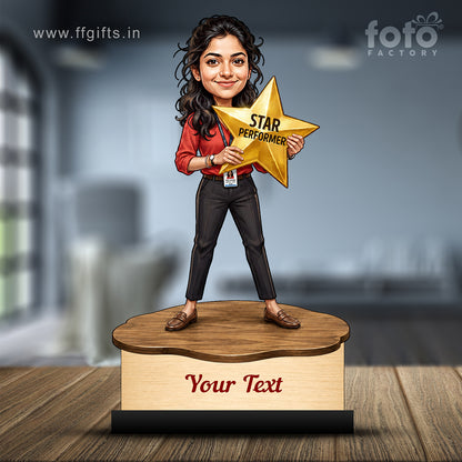 Personalized Achievement Award Female Caricature C945