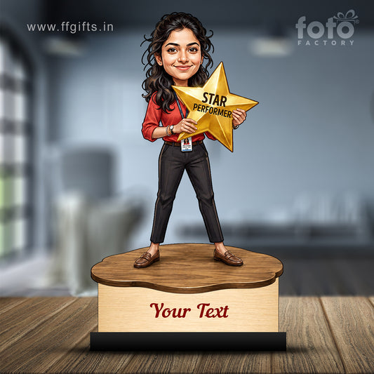 Personalized Achievement Award Female Caricature C945