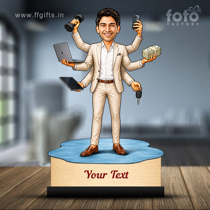 Personalized Multitasker Male Caricature C966
