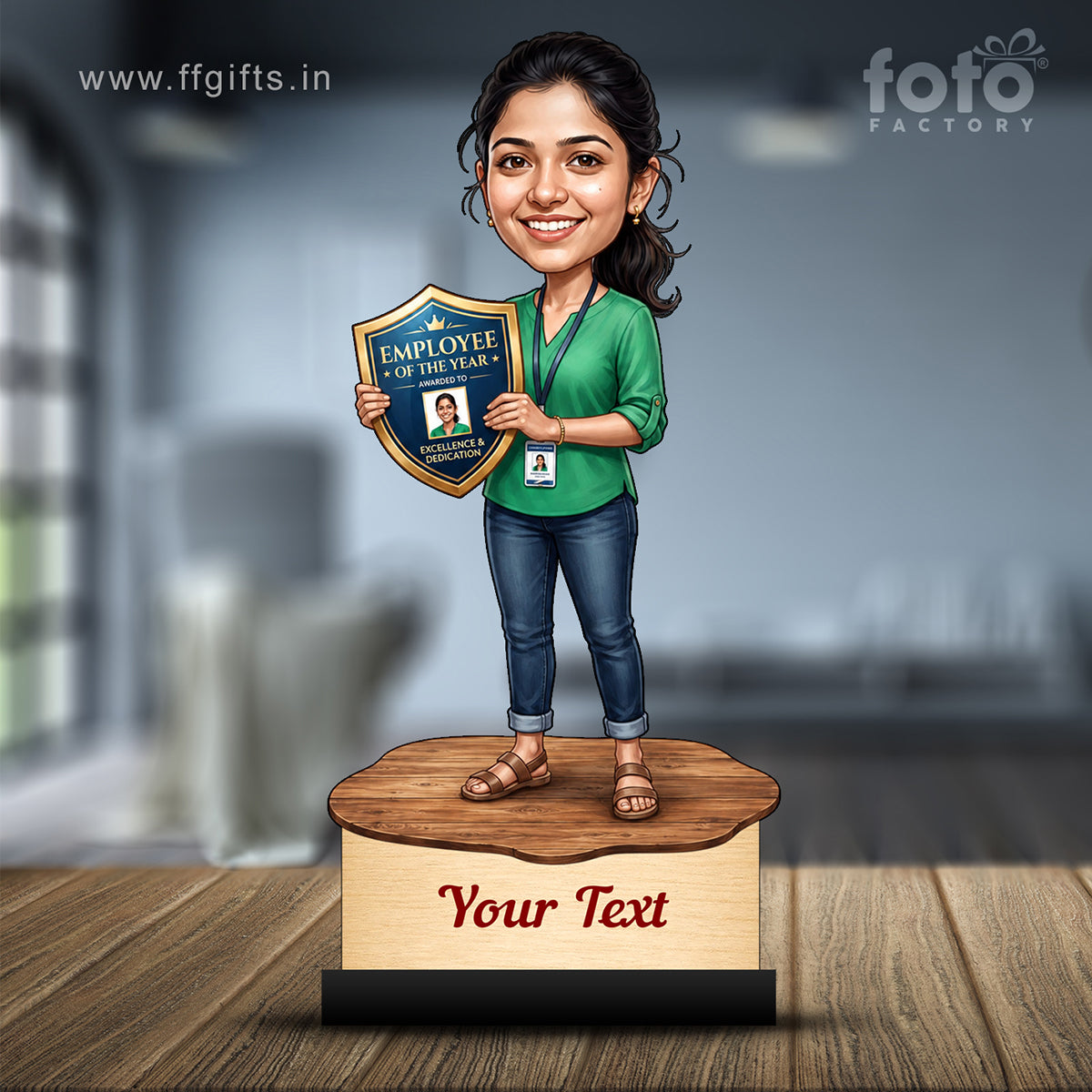 Personalized Achievement Award Female Caricature C944