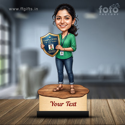 Personalized Achievement Award Female Caricature C944