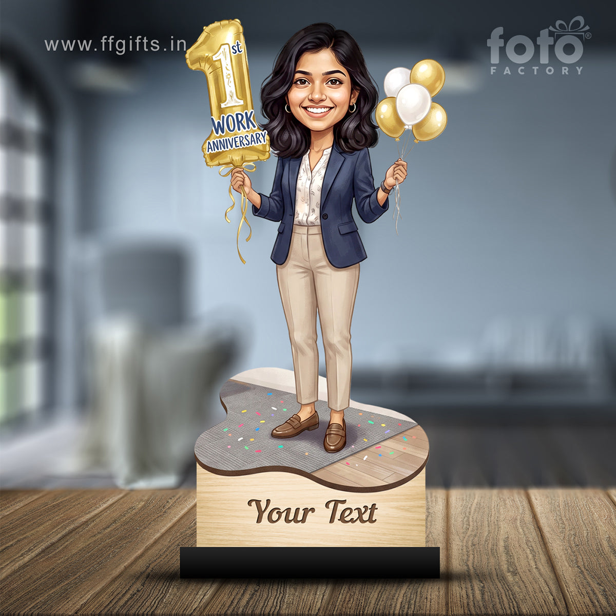 Personalized Work Anniversary Female Caricature C1111