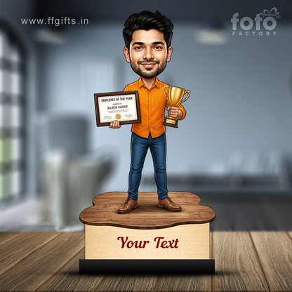 Personalized Achievement Award Male Caricature C941