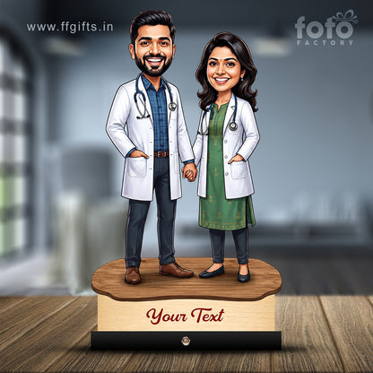 Couple Doctor Caricature Love Birds C616