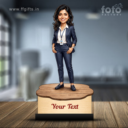 Personalized Corporate Office Female Employee Caricature C884