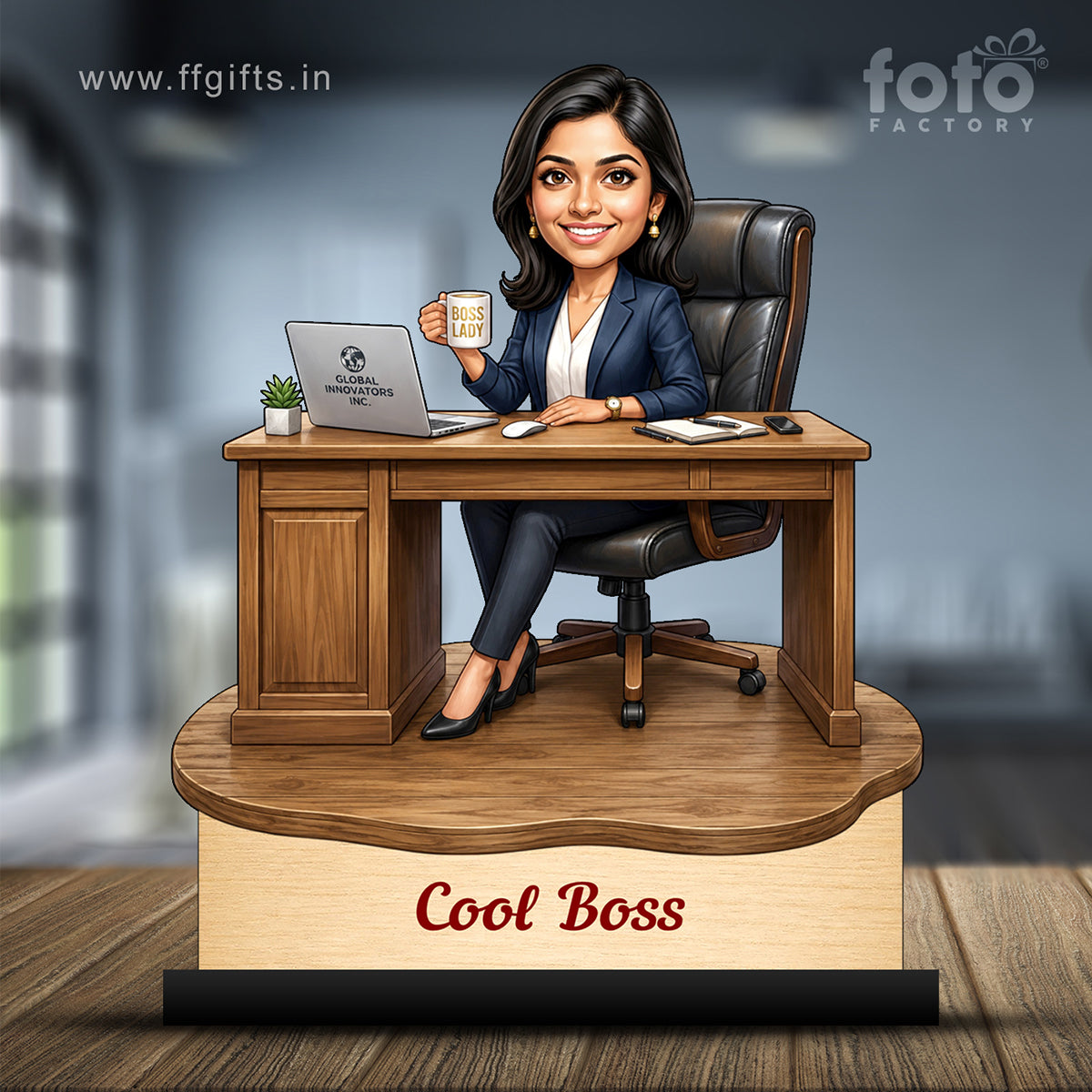 Personalized Female Cool Boss Caricature C858