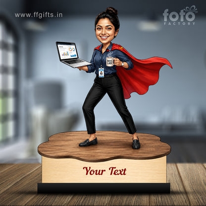 Personalized Corporate Office Female Employee Caricature C890
