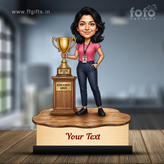Personalized Achievement Award Female Caricature C961