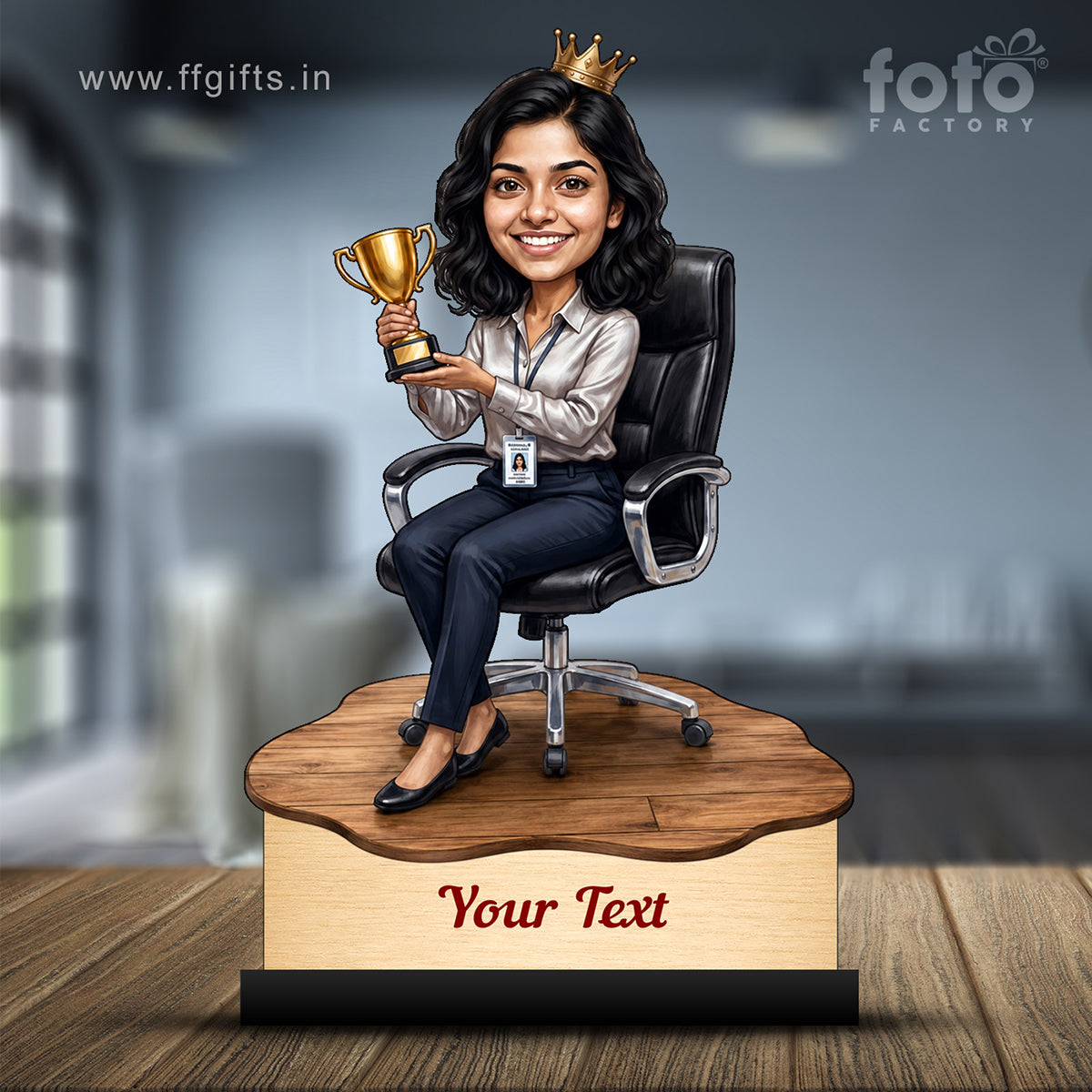 Personalized Achievement Award Female Caricature C949