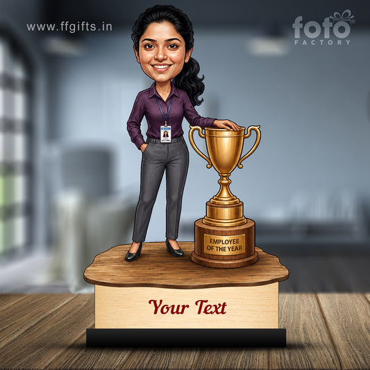 Personalized Achievement Award Female Caricature C955
